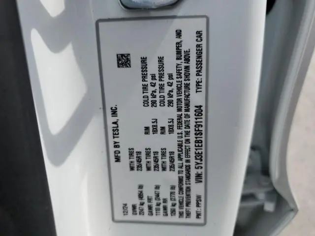 2025 TESLA MODEL 3   