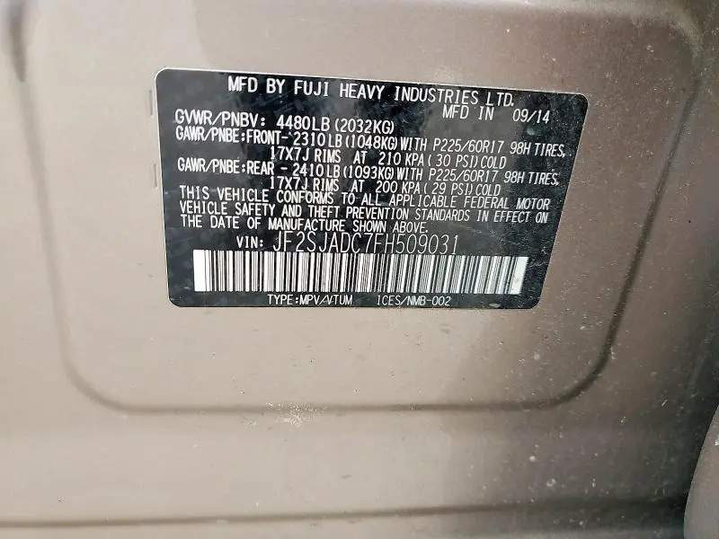 2015 SUBARU FORESTER 2.5I PREMIUM  