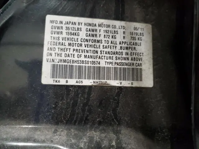 2011 HONDA FIT SPORT  