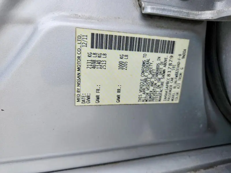 2012 NISSAN MAXIMA   