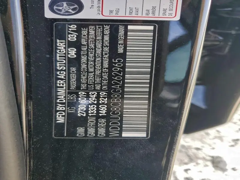 2016 MERCEDES-BENZ S 550  