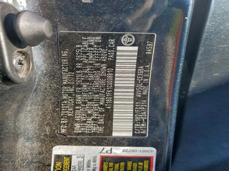 2012 TOYOTA CAMRY HYBRID  