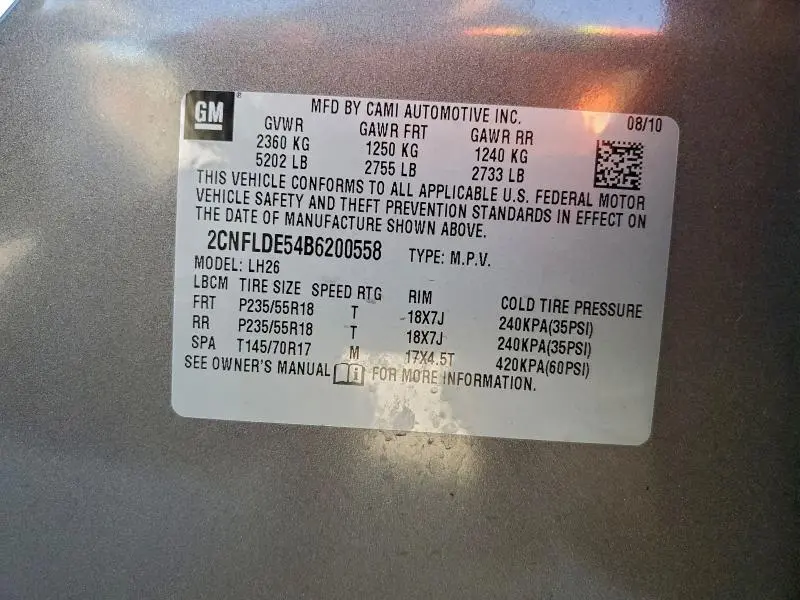 2011 CHEVROLET EQUINOX LT  