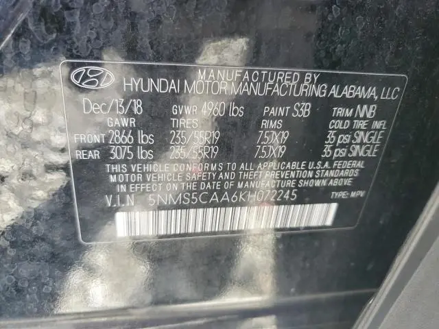 2019 HYUNDAI SANTA FE LIMITED  