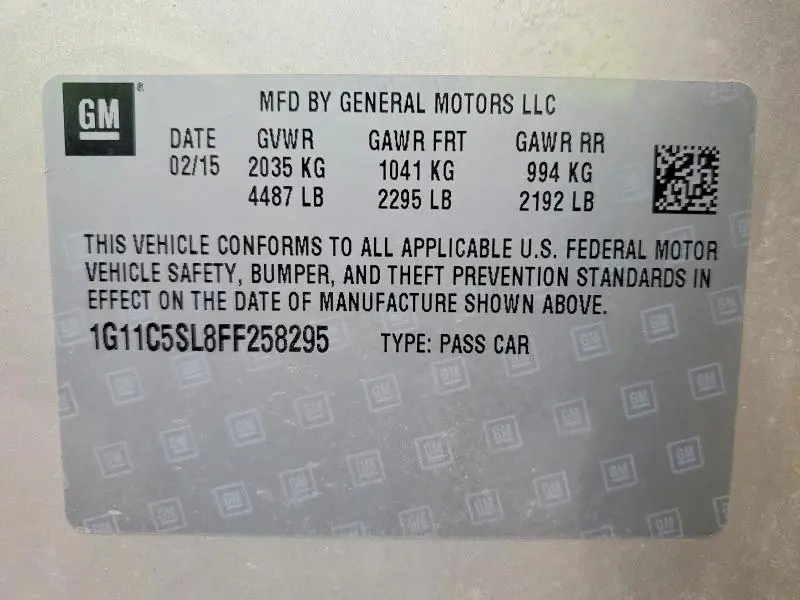 2015 CHEVROLET MALIBU 1LT  