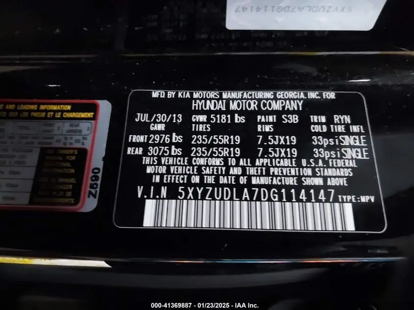 2013 HYUNDAI SANTA FE SPORT 2.0T