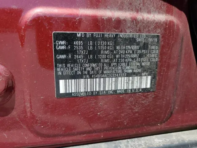 2016 SUBARU OUTBACK 2.5I  