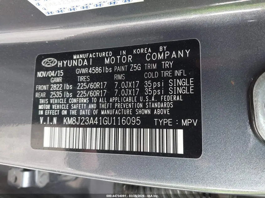 2016 HYUNDAI TUCSON SE