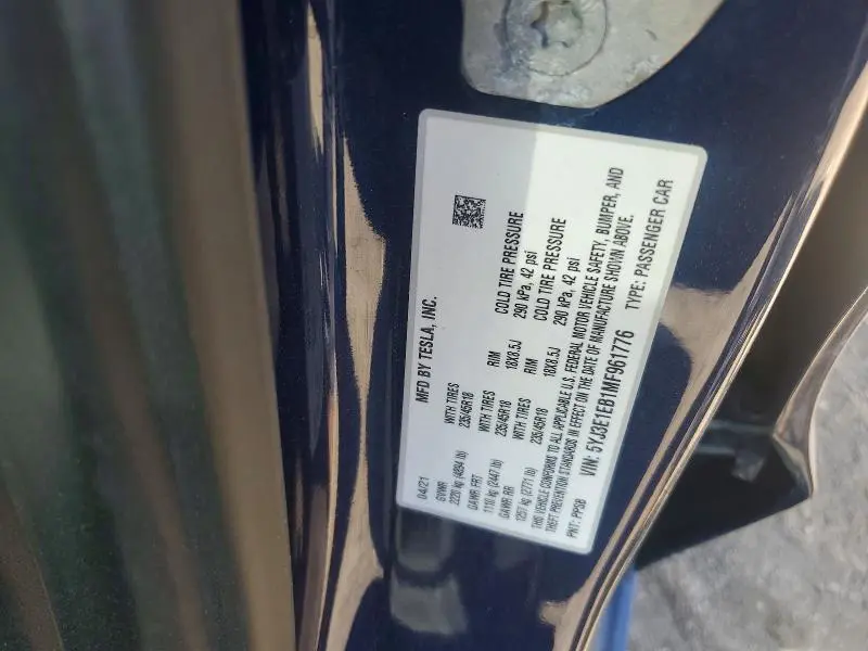 2021 TESLA MODEL 3   