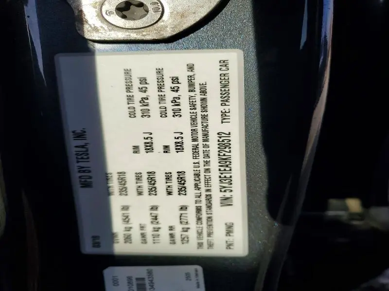 2019 TESLA MODEL 3   