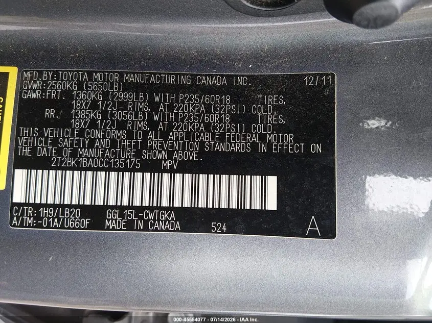 2012 LEXUS RX 350  