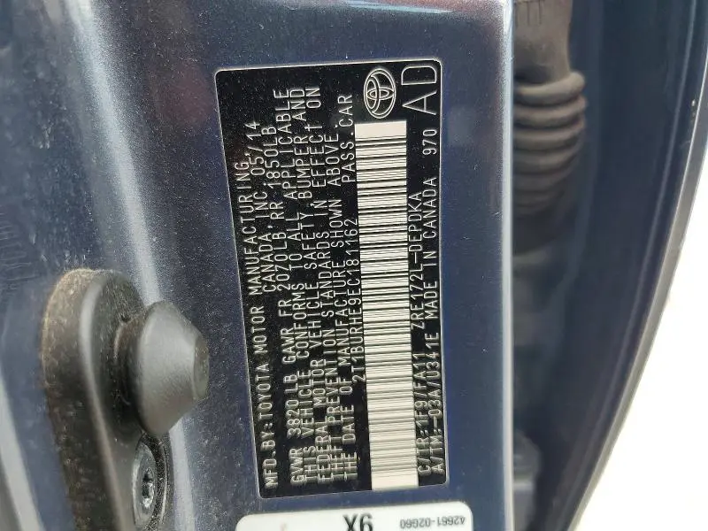 2014 TOYOTA COROLLA L  