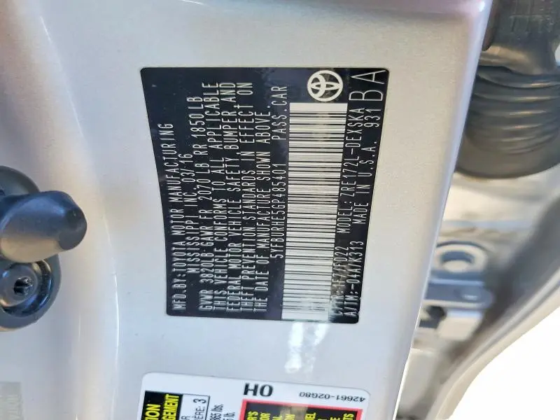 2016 TOYOTA COROLLA S PLUS  