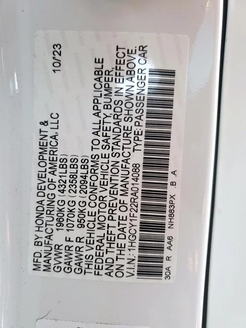 2024 HONDA ACCORD LX  