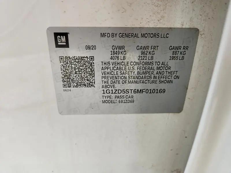 2021 CHEVROLET MALIBU LT  