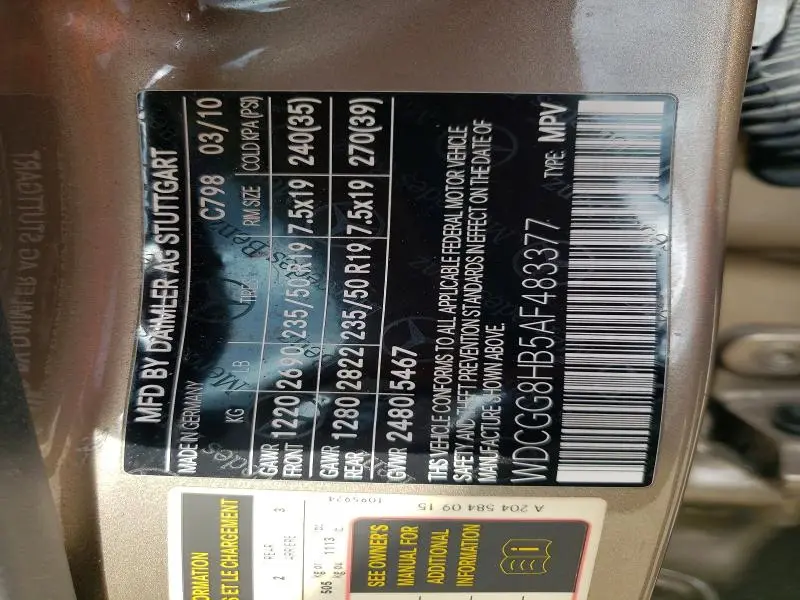 2010 MERCEDES-BENZ GLK 350 4MATIC  