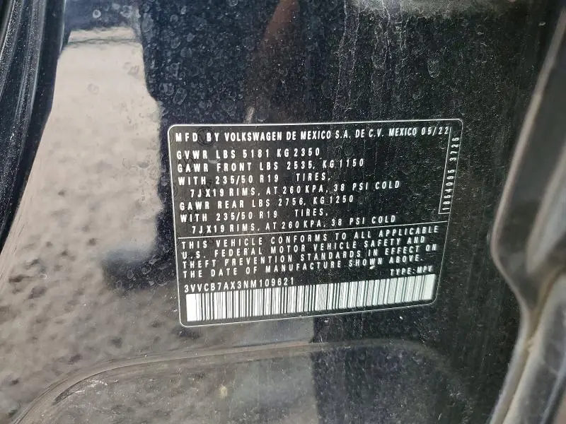 2022 VOLKSWAGEN TIGUAN SE R-LINE BLACK  