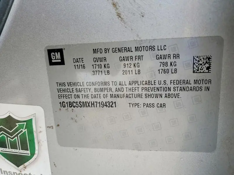 2017 CHEVROLET CRUZE   