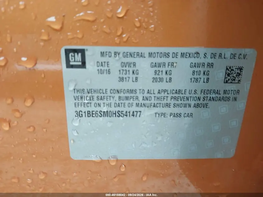 2017 CHEVROLET CRUZE LT AUTO