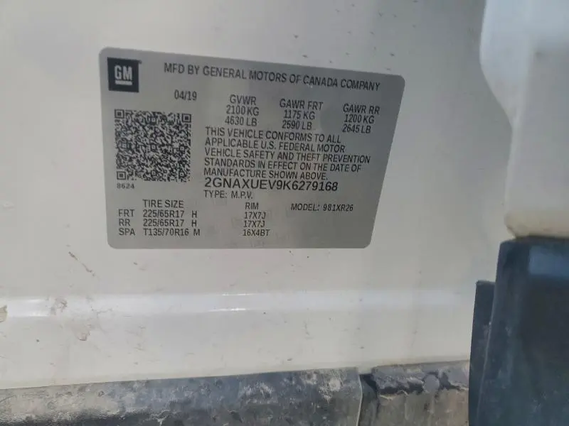 2019 CHEVROLET EQUINOX LT  