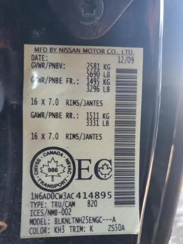 2010 NISSAN FRONTIER KING CAB SE  