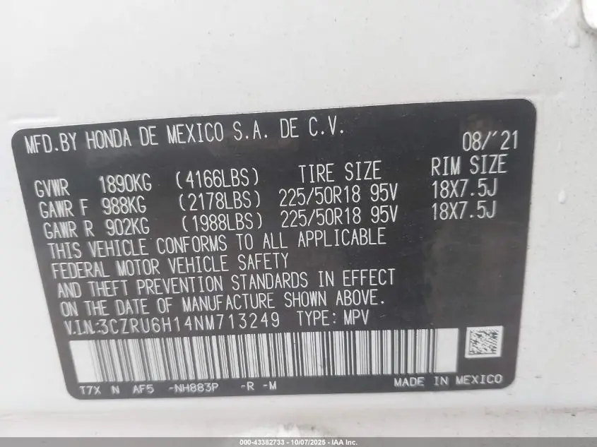 2022 HONDA HR-V AWD SPORT