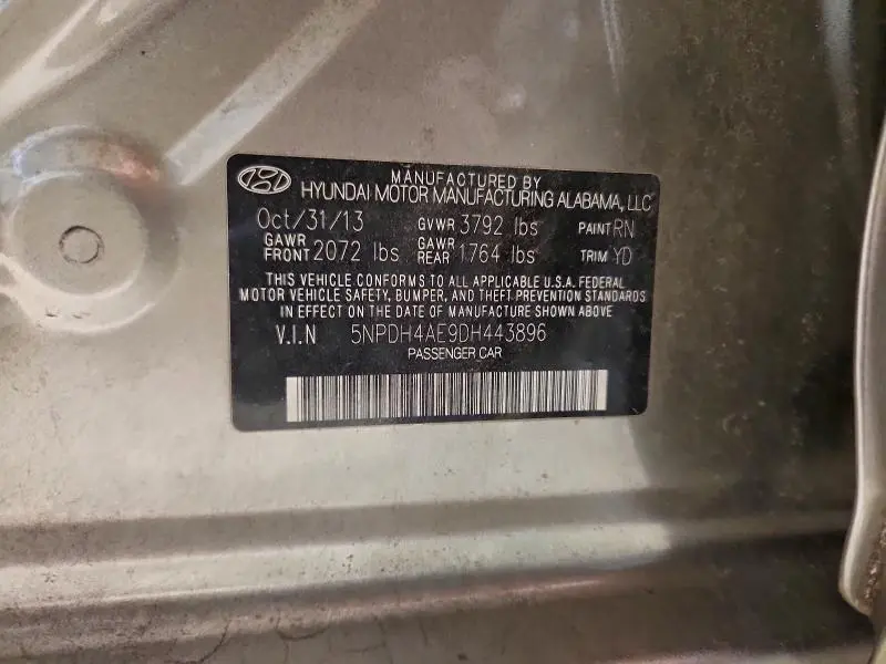 2013 HYUNDAI ELANTRA GLS  