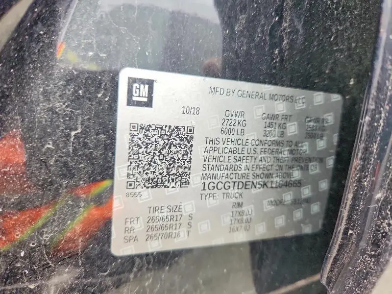 2019 CHEVROLET COLORADO Z71  