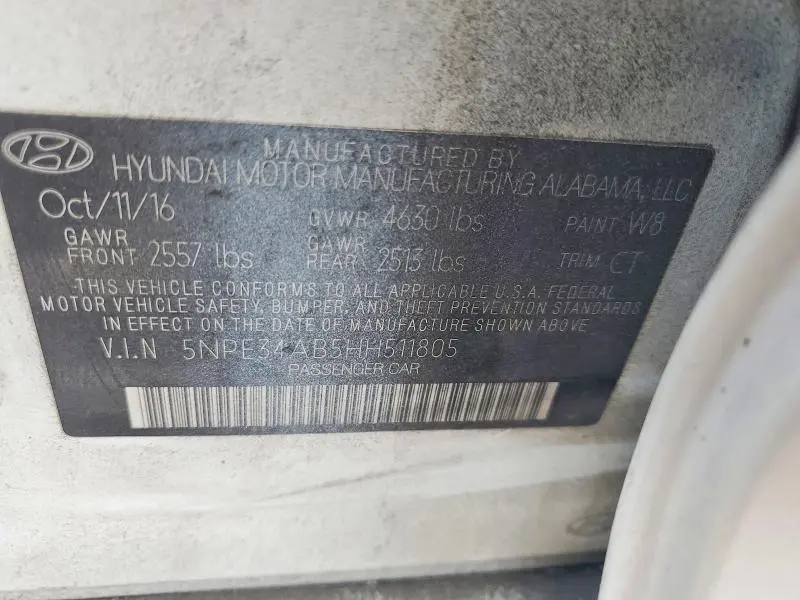 2017 HYUNDAI SONATA SPORT 2.0T  