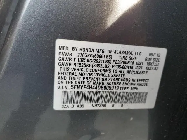2013 HONDA PILOT EX  
