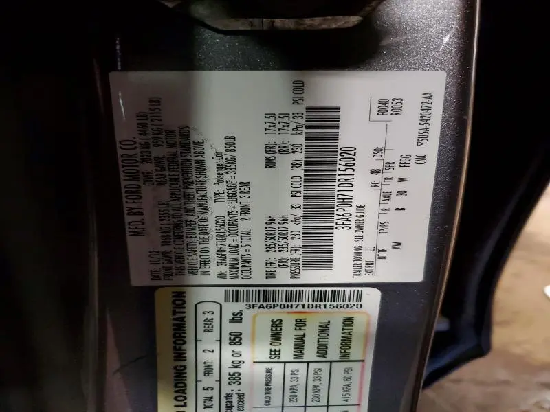 2013 FORD FUSION SE  