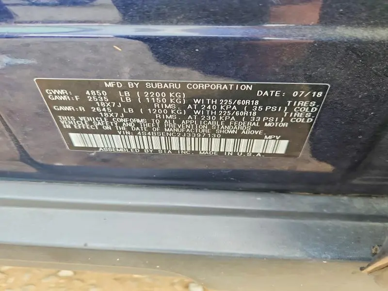 2018 SUBARU OUTBACK 3.6R LIMITED  
