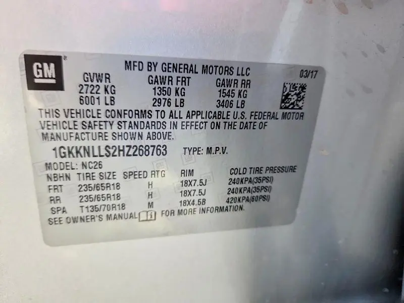 2017 GMC ACADIA SLE  