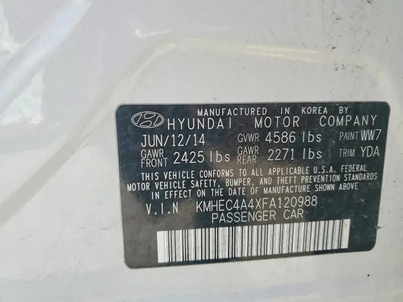 2015 HYUNDAI SONATA LIMITED  