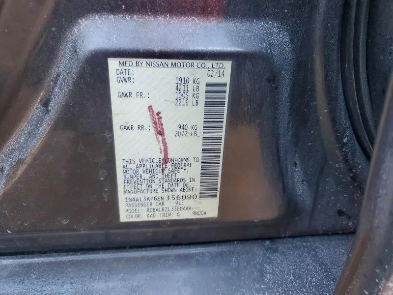 2014 NISSAN ALTIMA 2.5 S  