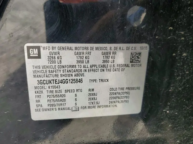 2016 CHEVROLET SILVERADO K1500 HIGH COUNTRY  