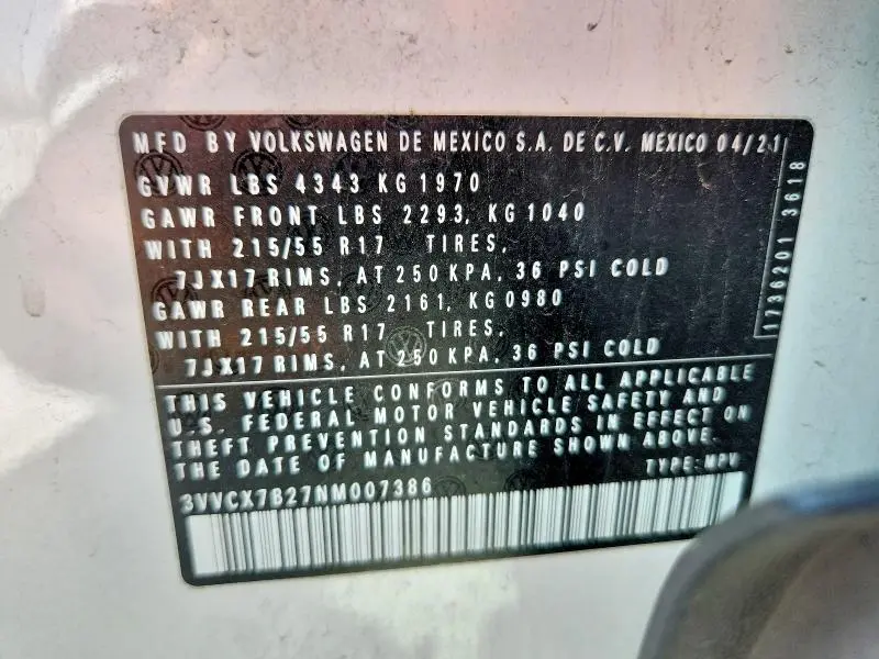2022 VOLKSWAGEN TAOS S  