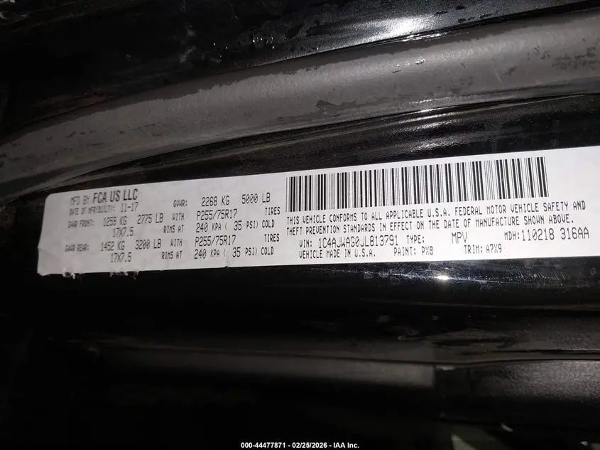 2018 JEEP WRANGLER JK SPORT S 4X4