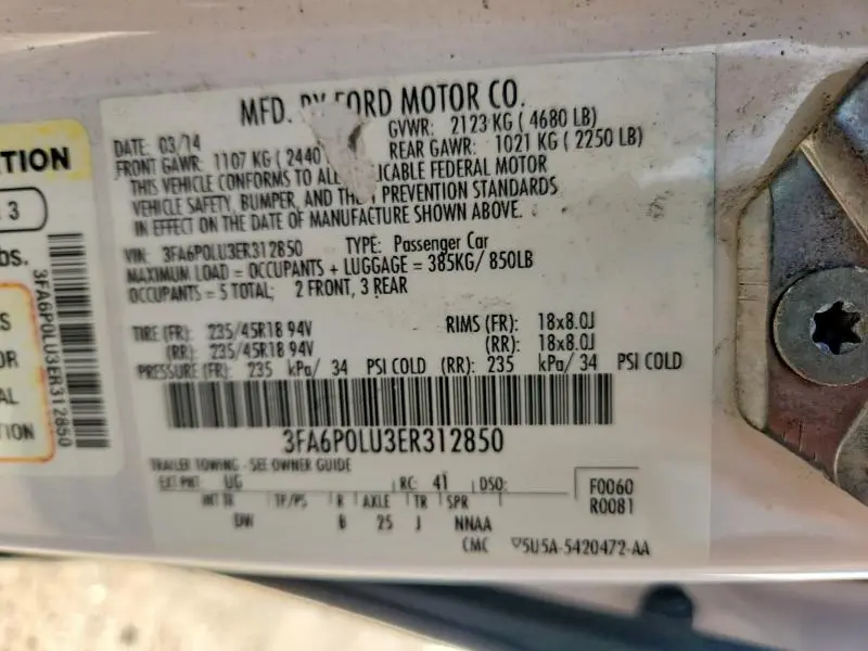 2014 FORD FUSION SE HYBRID  
