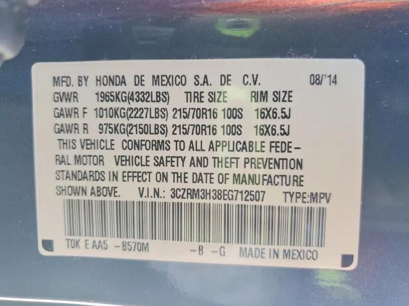2014 HONDA CR-V LX  