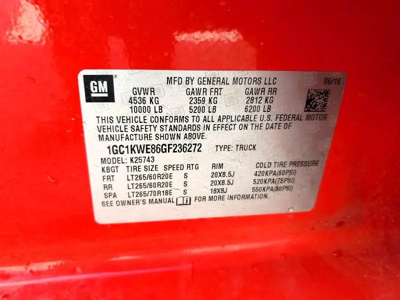 2016 CHEVROLET SILVERADO K2500 HEAVY DUTY LTZ  