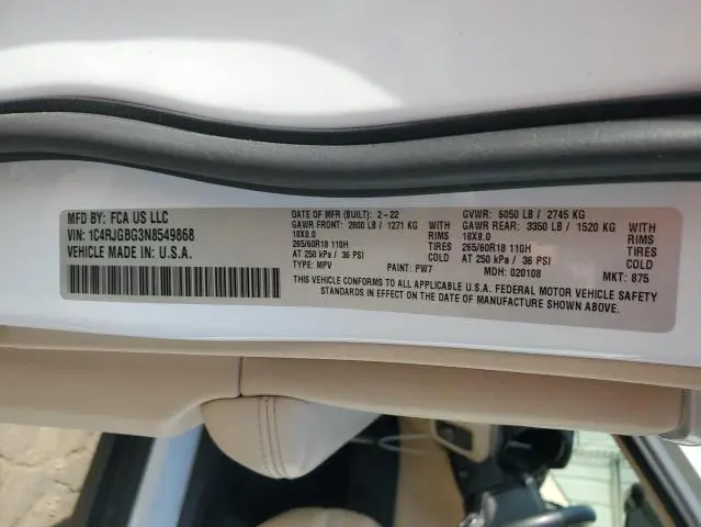 2022 JEEP GRAND CHEROKEE LIMITED  