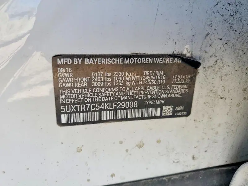 2019 BMW X3 SDRIVE30I  