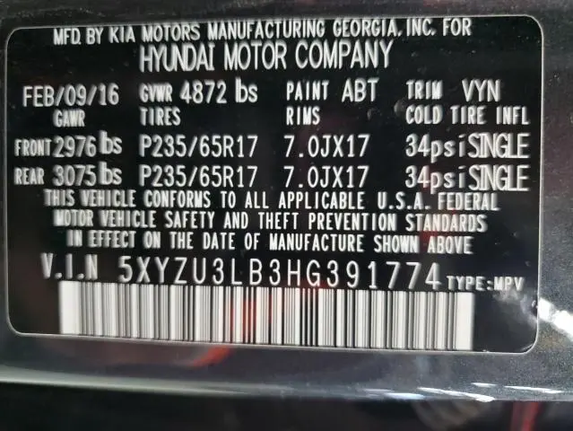 2017 HYUNDAI SANTA FE SPORT   