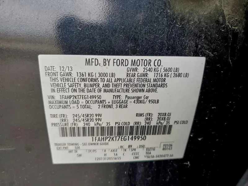 2014 FORD TAURUS SHO  