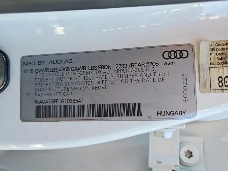 2016 AUDI A3 PREMIUM  