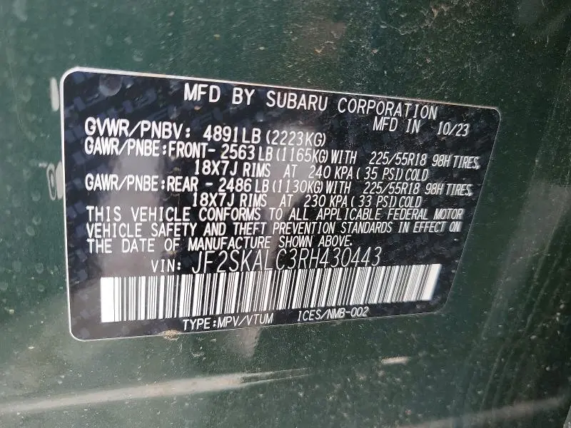 2024 SUBARU FORESTER LIMITED  