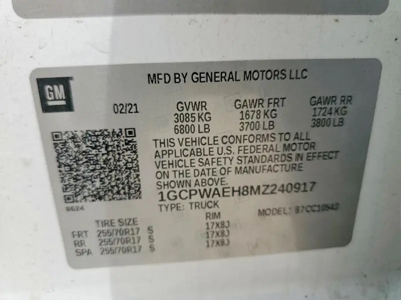 2021 CHEVROLET SILVERADO C1500  