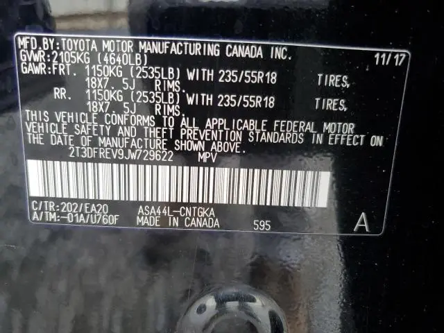 2018 TOYOTA RAV4 LIMITED  