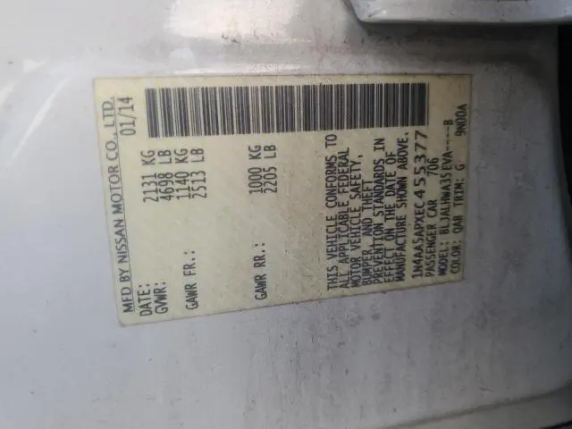 2014 NISSAN MAXIMA S  